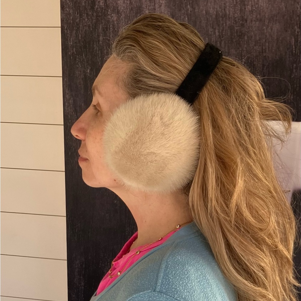 Real Mink Cream Earmuffs